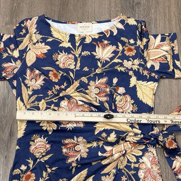 Sezane Pippa Dress Large Floral Maxi Organic Cotton Blue Never Ending Summer - Picture 5 of 15